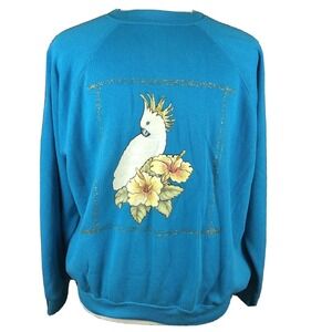 Cockatiel Bird Vintage 80s Avian Sweatshirt 2XL Sweats USA Ugly Sweater Shirt